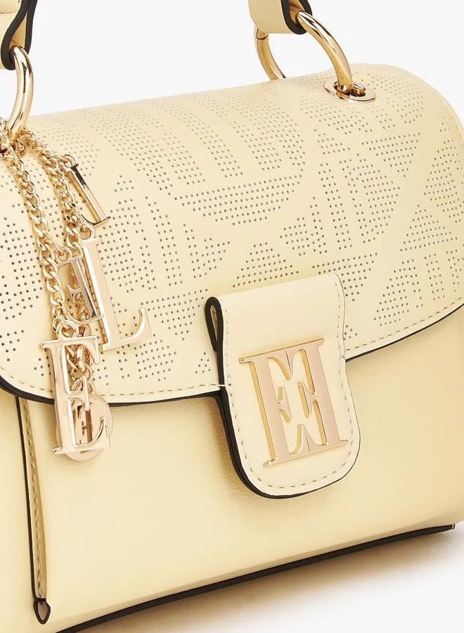 ELLE YELLOW Laser Cut Textured Crossbody Bag with Detachable Strap for Women | Best Price UAE